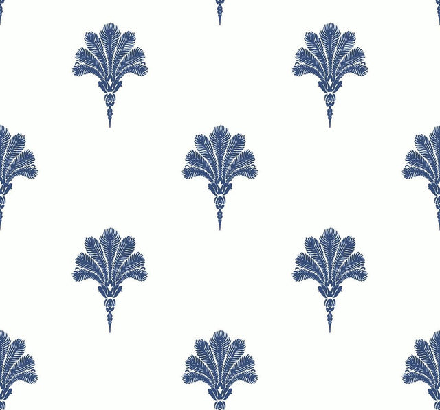 Seabrook Summer Fan Coastal Blue Wallpaper
