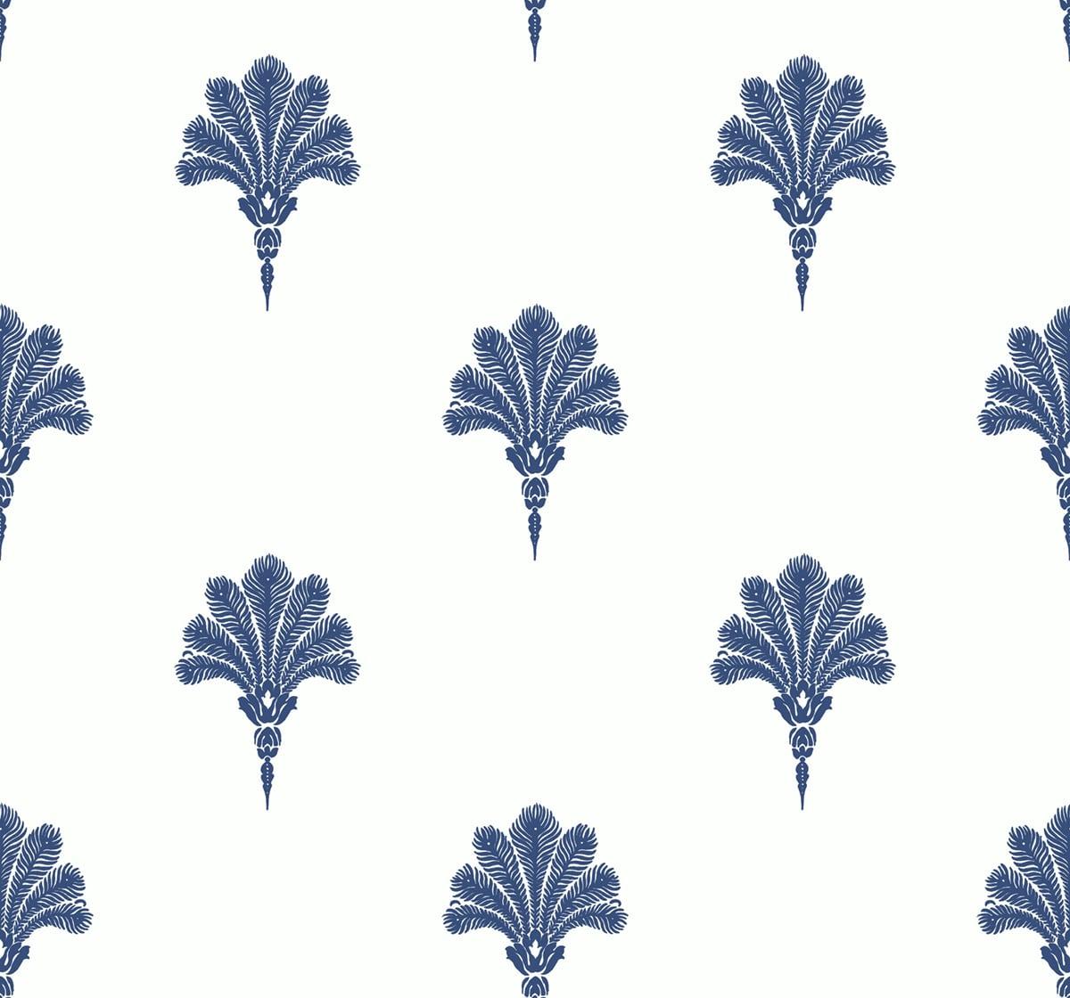 Seabrook Summer Fan Blue Wallpaper