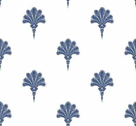 Seabrook Summer Fan Blue Wallpaper