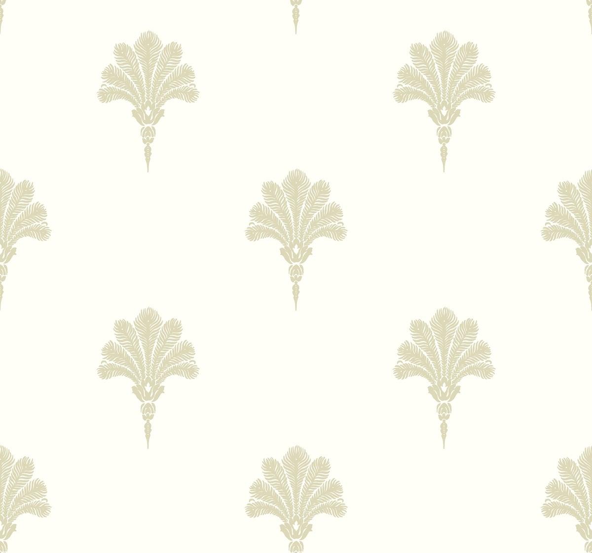 Seabrook Summer Fan Beige Wallpaper