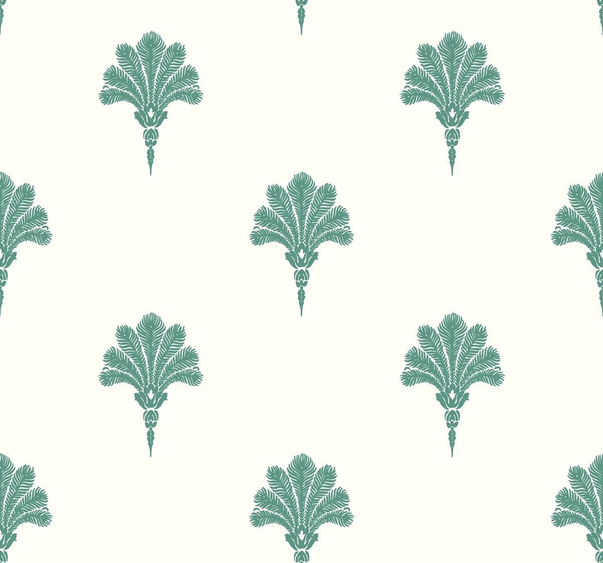 Seabrook Summer Fan Tropic Green Wallpaper