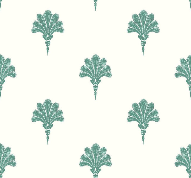 Seabrook Summer Fan Tropic Green Wallpaper