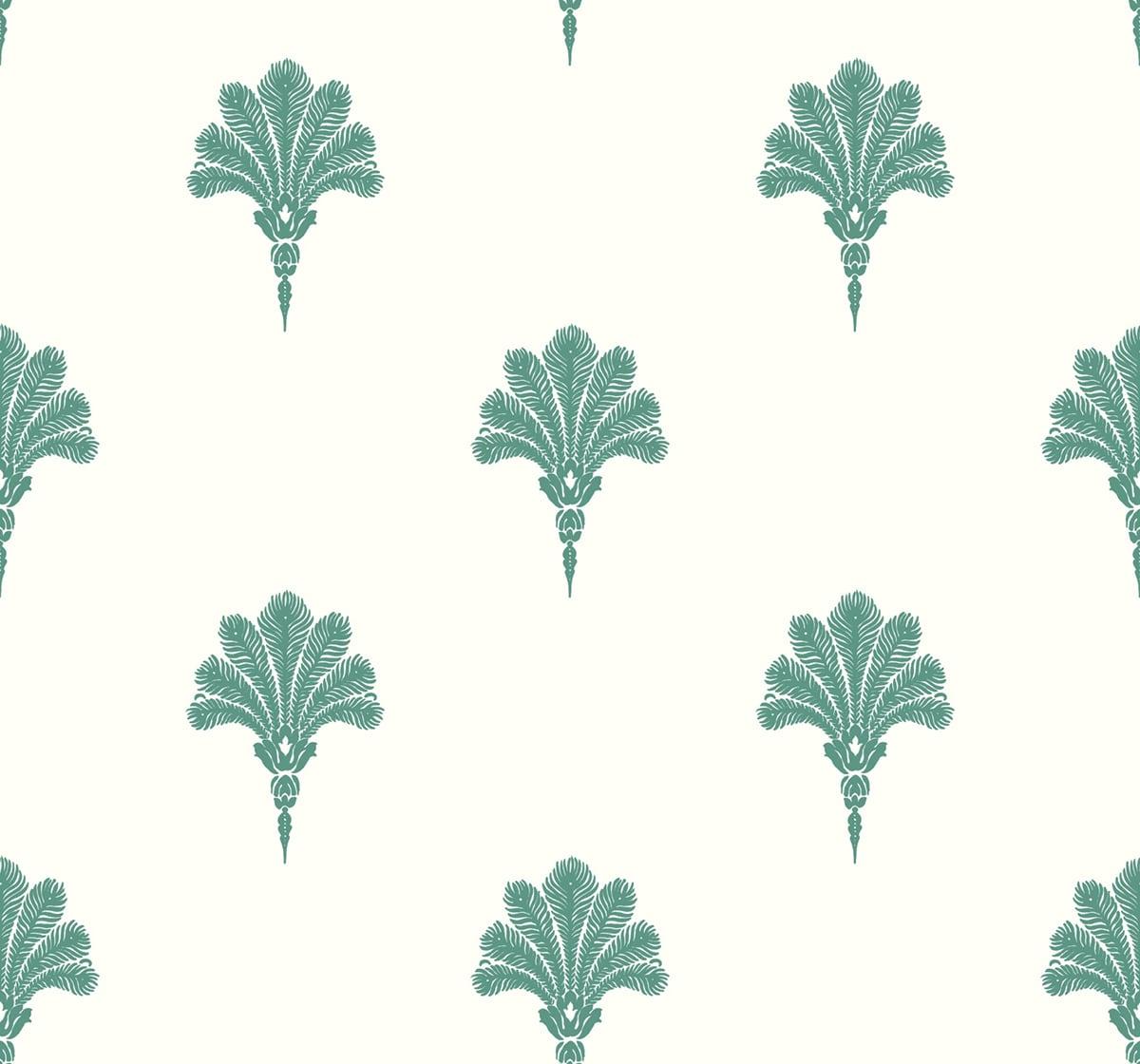 Seabrook Summer Fan Teal Wallpaper