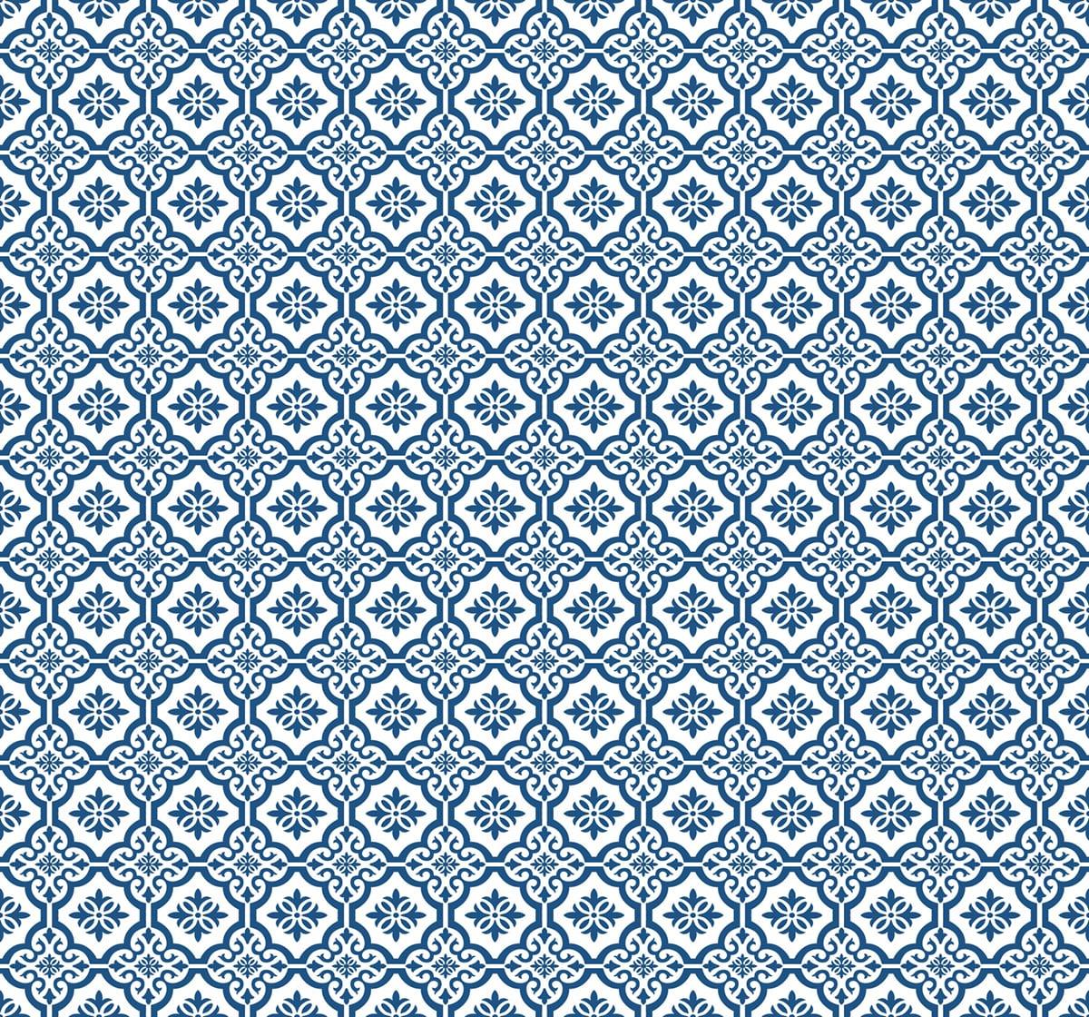 Seabrook Coastal Tile Blue Wallpaper