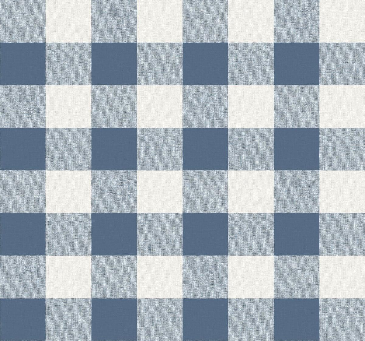 Seabrook Picnic Plaid Coastal Blue Wallpaper