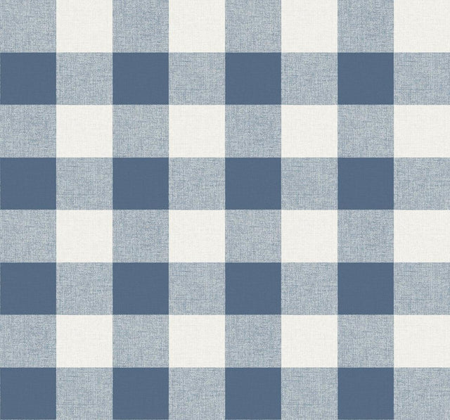 Seabrook Picnic Plaid Coastal Blue Wallpaper