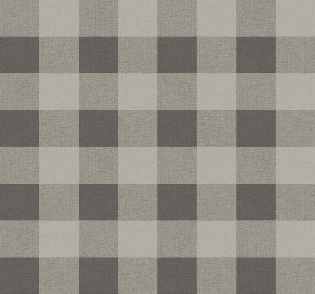 Seabrook Picnic Plaid Black Sands Wallpaper
