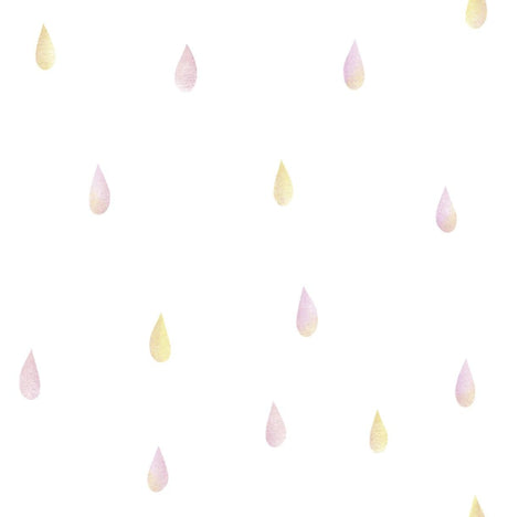 Seabrook Raindrops Pink Wallpaper