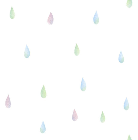 Seabrook Raindrops Multicolored Wallpaper