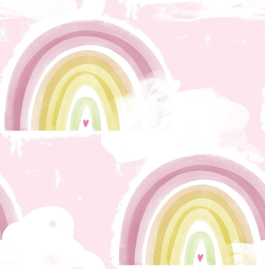 Seabrook Rainbows Blush Wallpaper