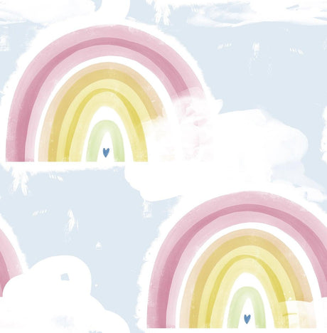 Seabrook Rainbows Blue Wallpaper