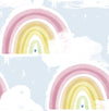 Seabrook Rainbows Powder Blue Wallpaper