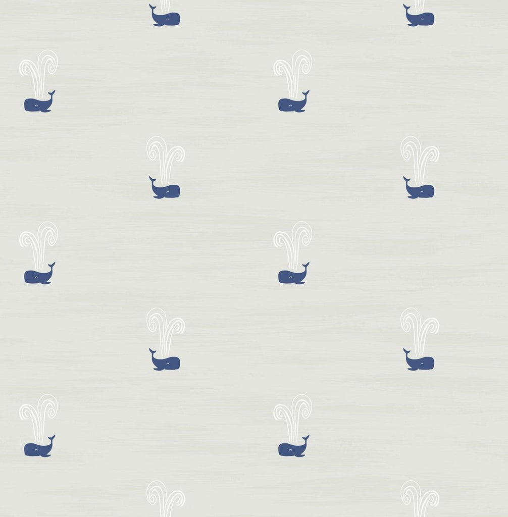 Seabrook Tiny Whales Grey Wallpaper