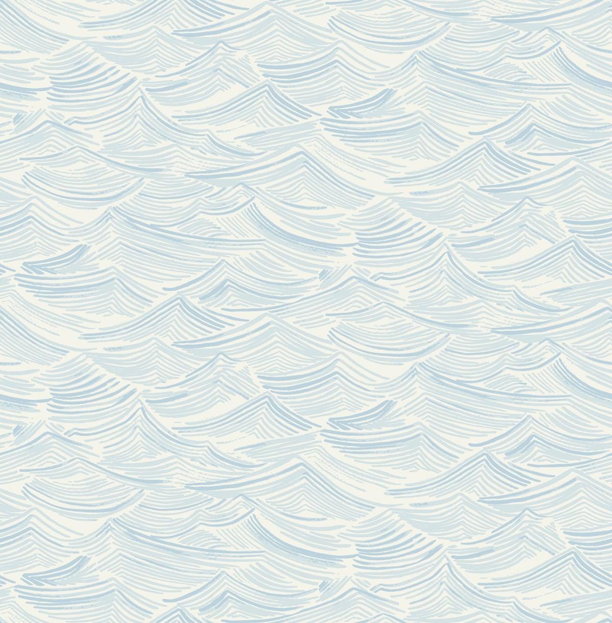 Seabrook Calm Seas Sky Blue Wallpaper
