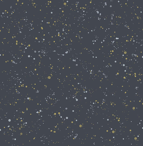 Seabrook Paint Splatter Midnight Blue and Metallic Gold Wallpaper