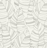 Seabrook Jungle Leaves Charcoal Wallpaper