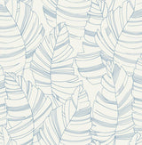 Seabrook Jungle Leaves Carolina Blue Wallpaper
