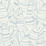 Seabrook Jungle Leaves Blue Wallpaper