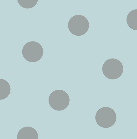Seabrook Dots Teal and Metallic Silver Wallpaper