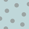 Seabrook Dots Teal And Metallic Silver Wallpaper