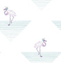 Seabrook Dancing Flamingo Teal and Lilac Wallpaper