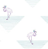 Seabrook Dancing Flamingo Teal And Lilac Wallpaper