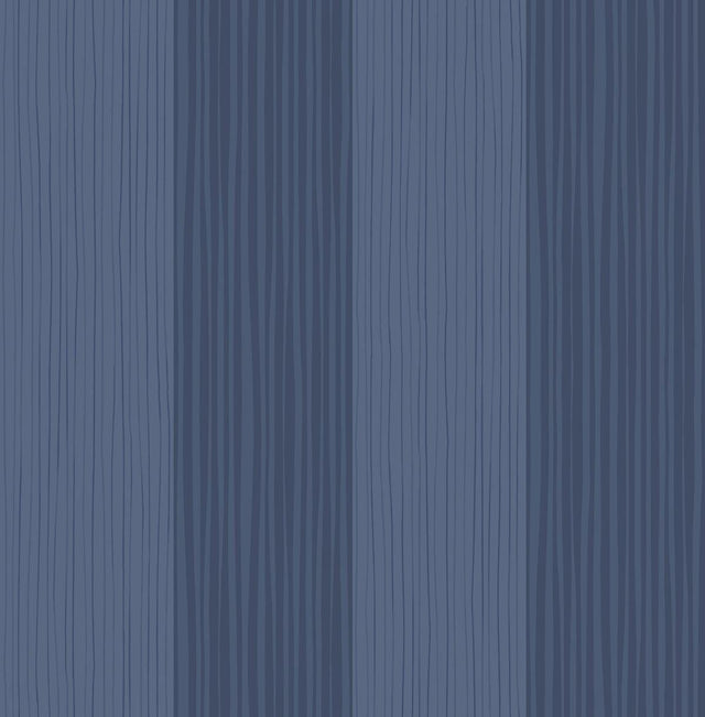 Seabrook Stripes Navy Wallpaper