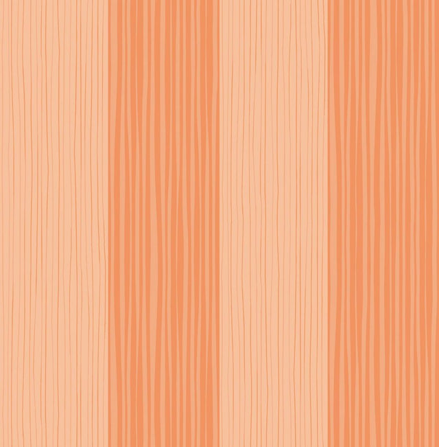 Seabrook Stripes Orange Wallpaper
