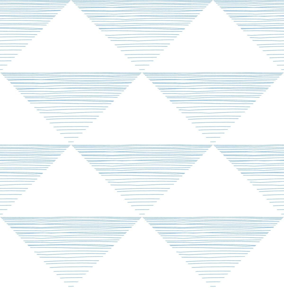 Seabrook Geo Stripe Sky Blue Wallpaper