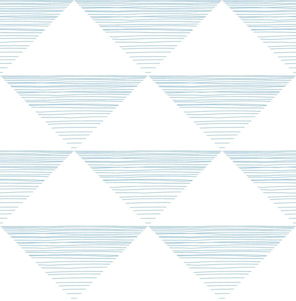Seabrook Geo Stripe Sky Blue Wallpaper