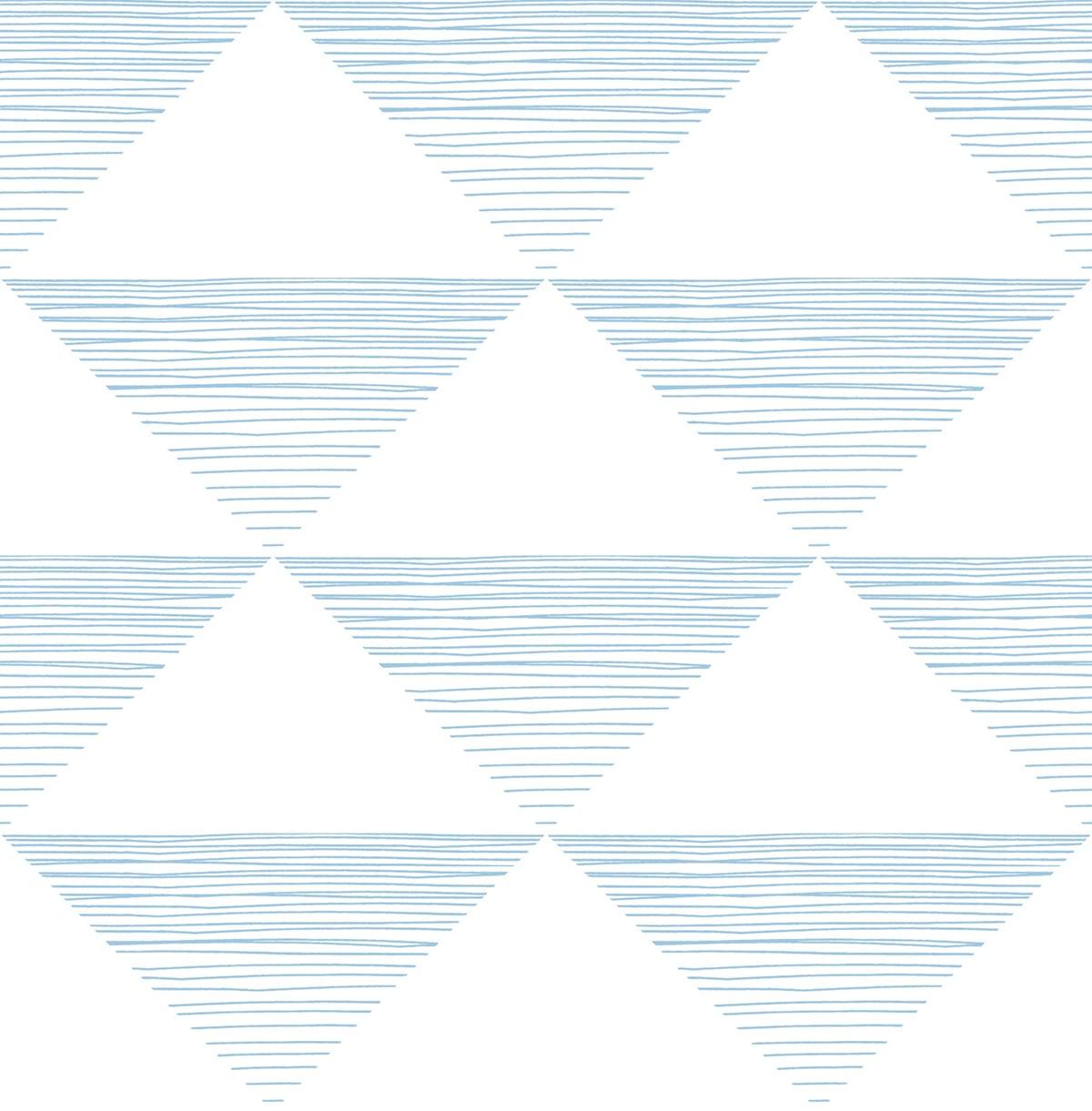 Seabrook Geo Stripe Blue Wallpaper