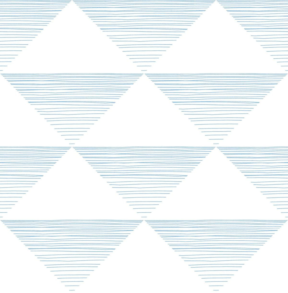 Seabrook Geo Stripe Blue Wallpaper