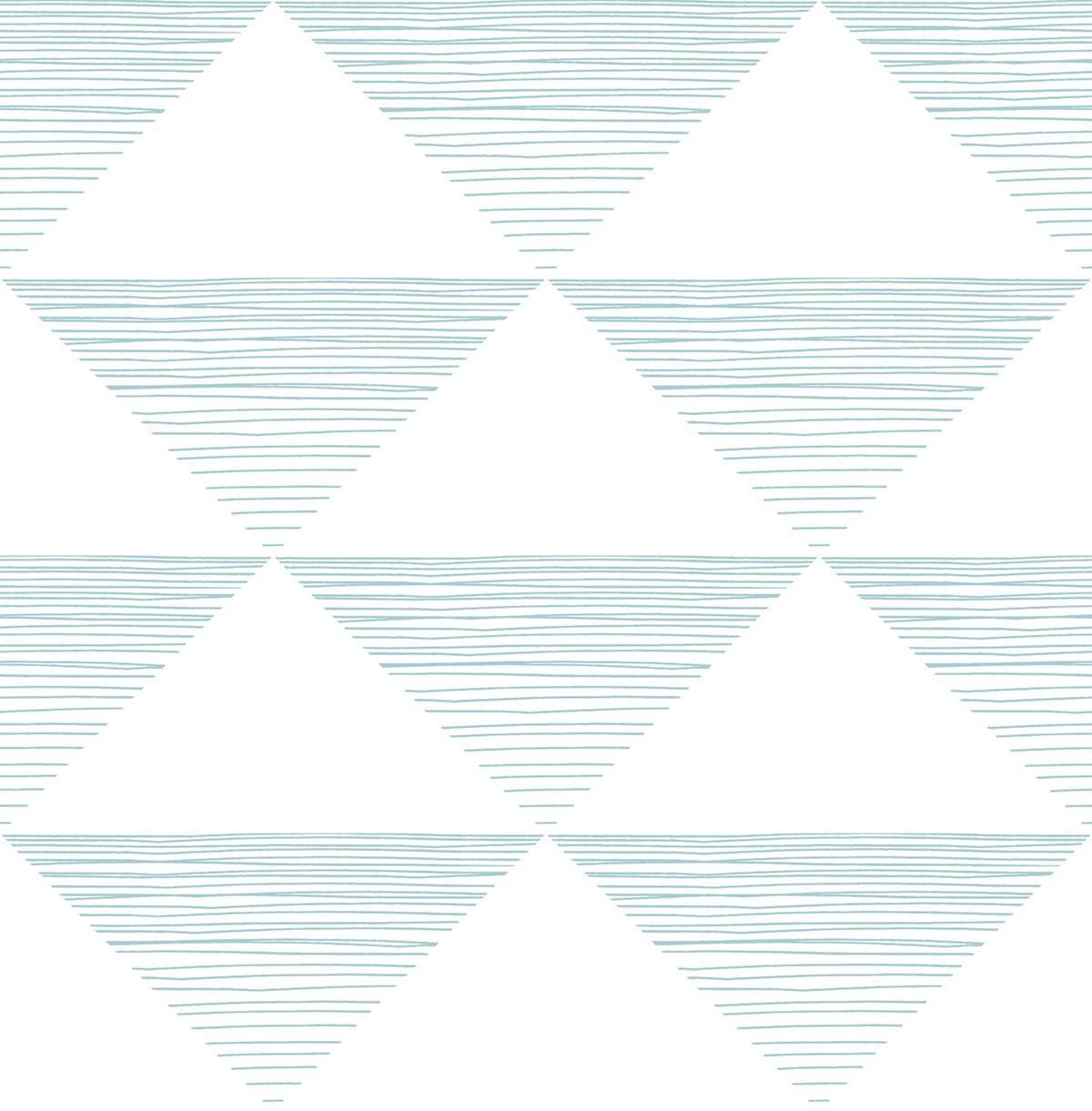 Seabrook Geo Stripe Teal Wallpaper