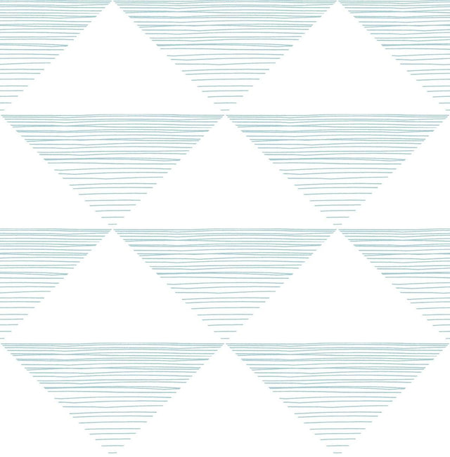 Seabrook Geo Stripe Teal Wallpaper