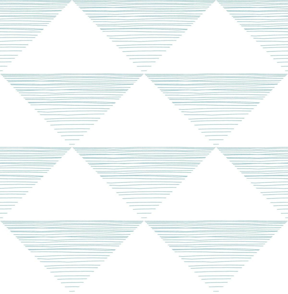 Seabrook Geo Stripe Teal Wallpaper