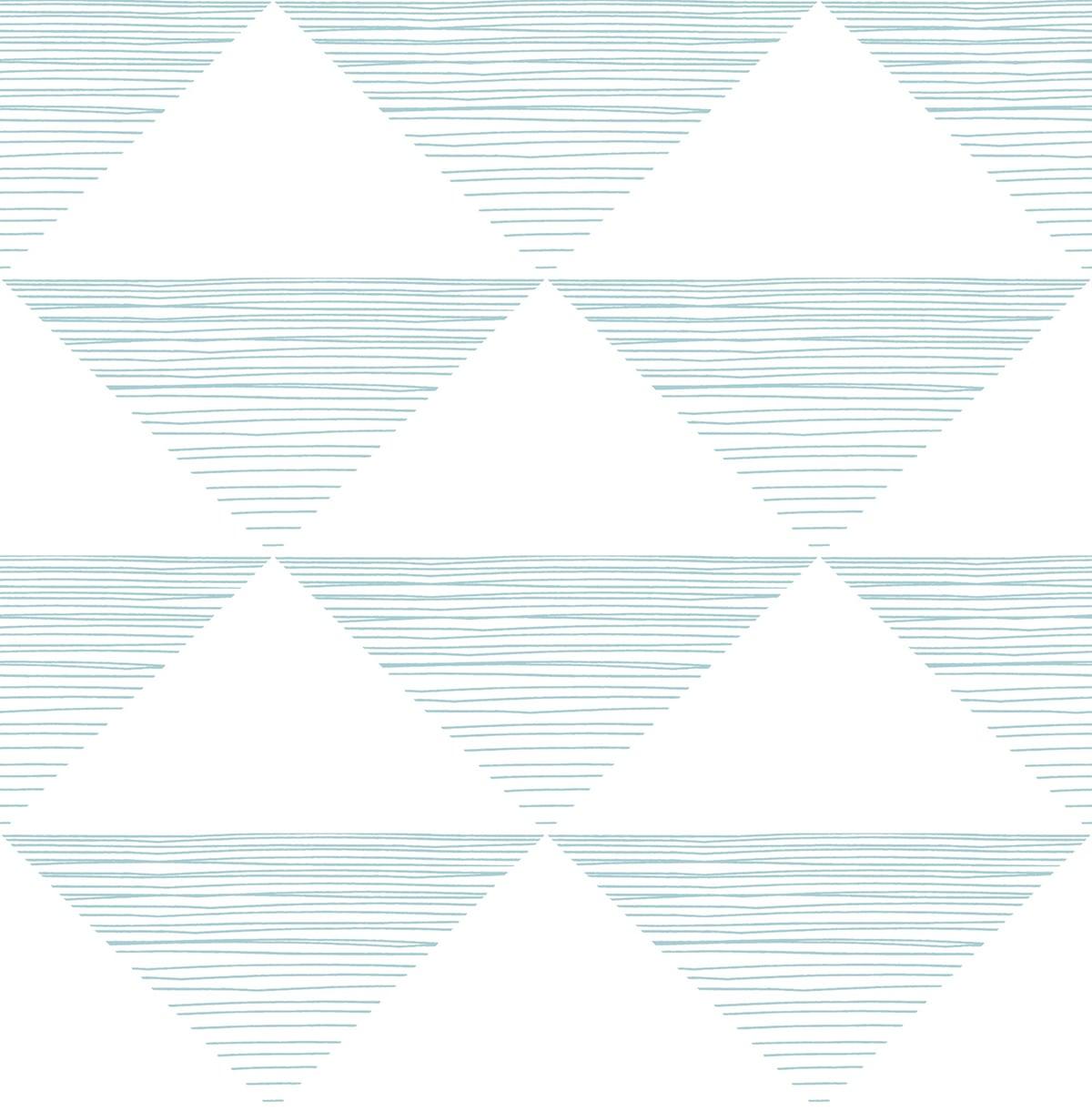 Seabrook Geo Stripe Teal Wallpaper