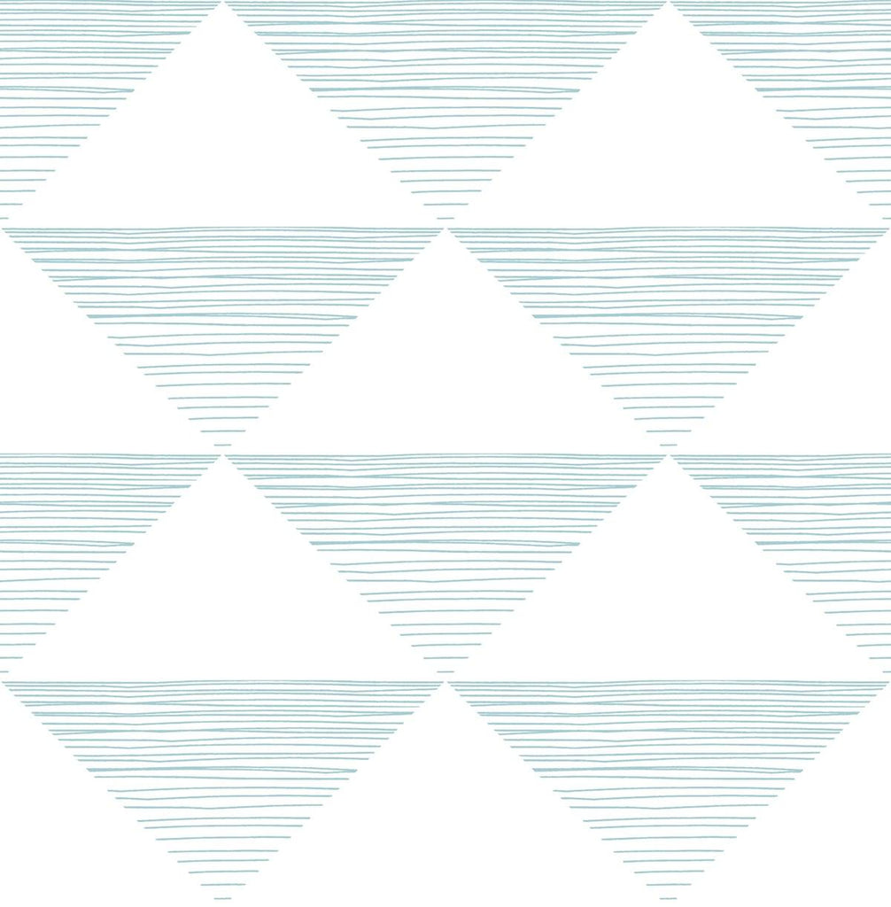 Seabrook Geo Stripe Teal Wallpaper