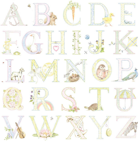 Seabrook Alphabet Pastel Wallpaper