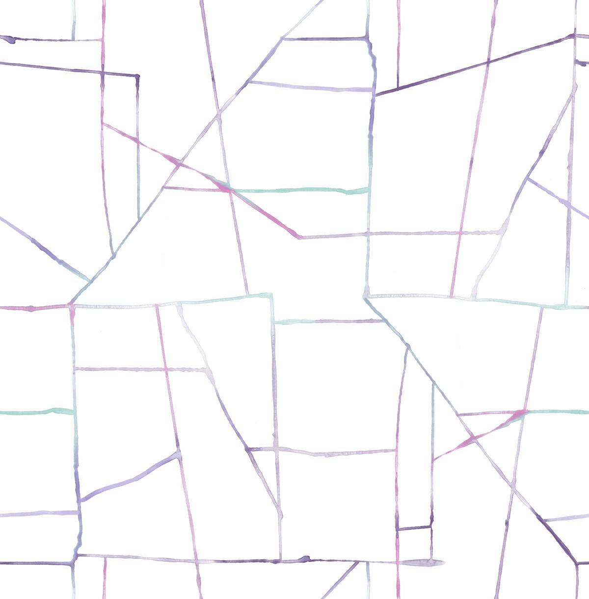 Seabrook Geo Creative Purple, Teal, and Pink Wallpaper