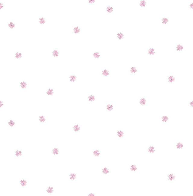 Seabrook Little Daisy Bubblegum Wallpaper