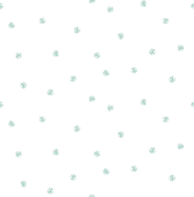Seabrook Little Daisy Teal Wallpaper