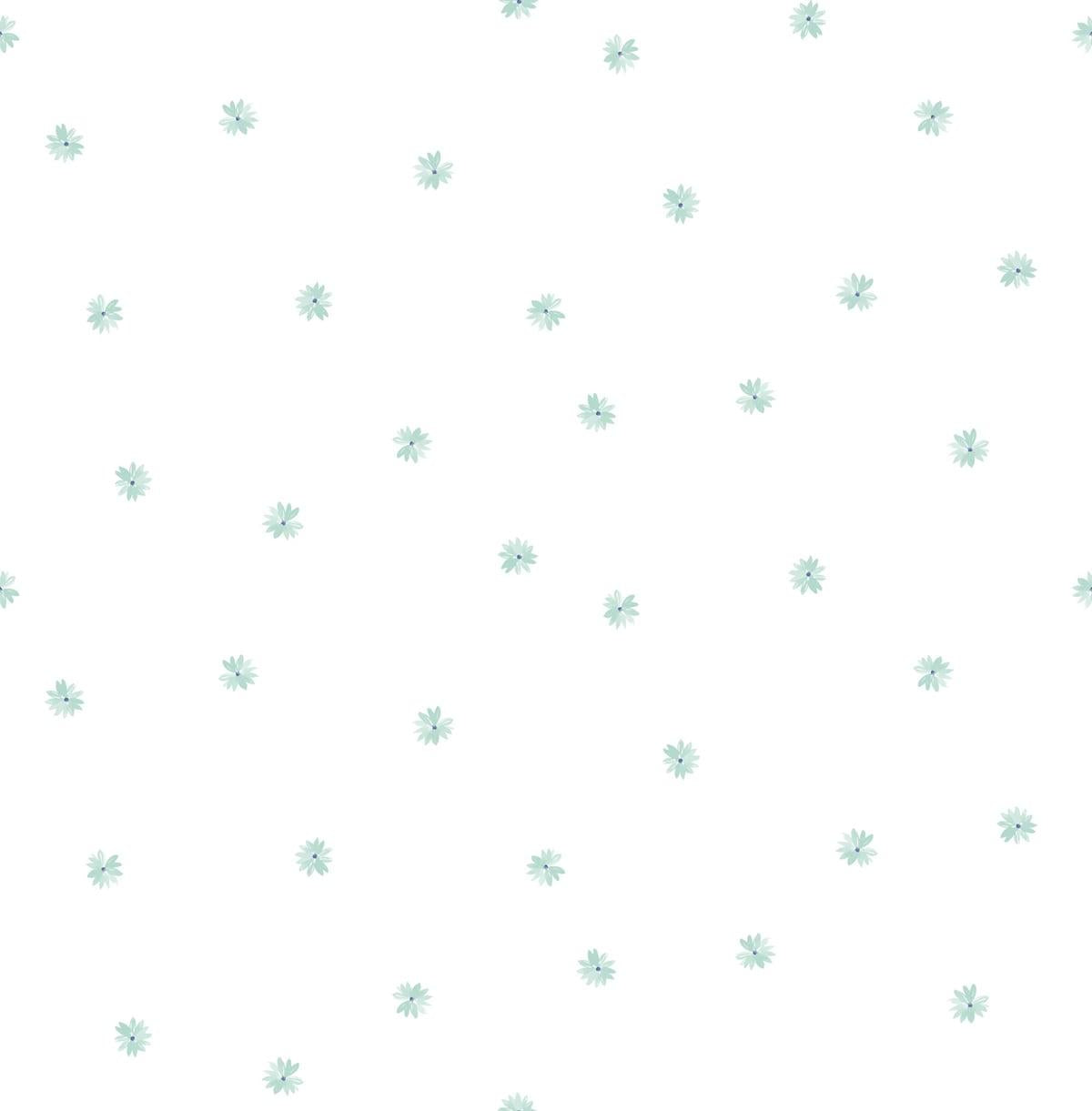 Seabrook Little Daisy Teal Wallpaper