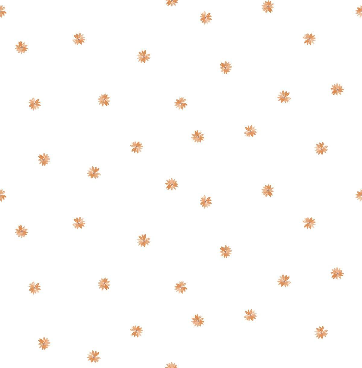 Seabrook Little Daisy Orange Wallpaper