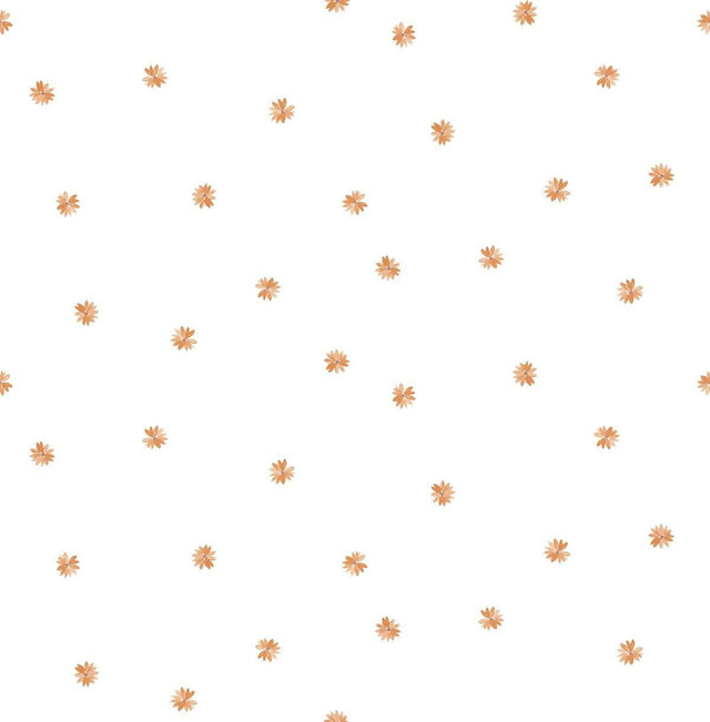 Seabrook Little Daisy Orange Wallpaper