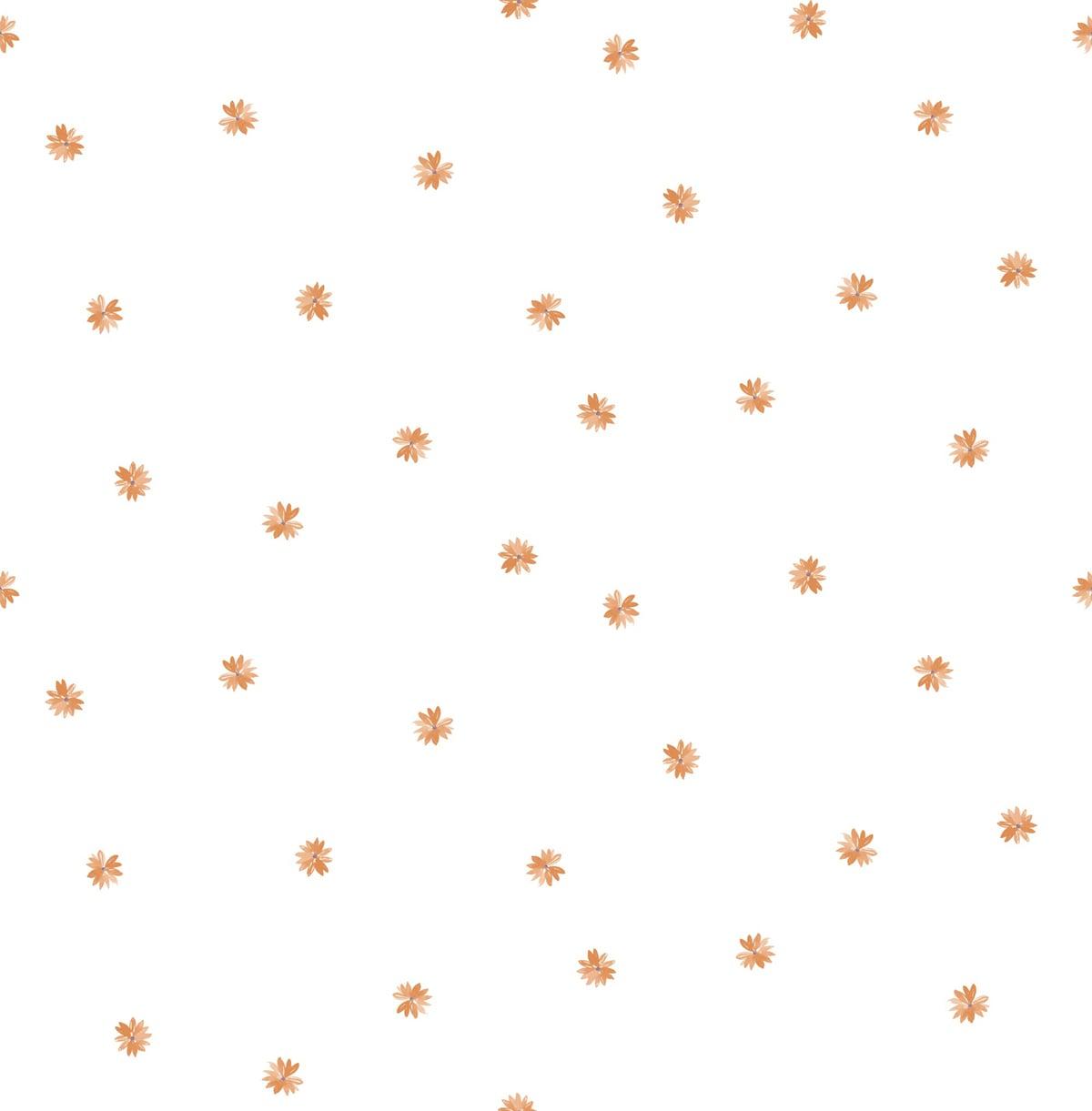 Seabrook Little Daisy Orange Wallpaper