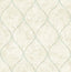 Seabrook Ogee Metallic Teal and Greige Wallpaper