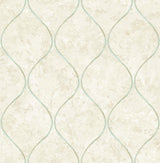 Seabrook Ogee Teal Wallpaper