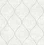 Seabrook Ogee Grey, Aqua, and Metallic Gold Wallpaper