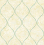 Seabrook Ogee Tan, Metallic Gold, and Turquoise Wallpaper