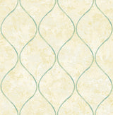 Seabrook Ogee Teal Wallpaper